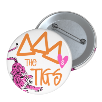 Sorority Hearts the Tigs Pink Pin