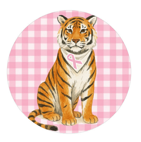 Pink Gingham Tiger