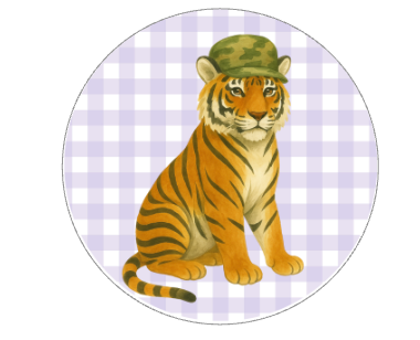 Purple Army Tiger Pin